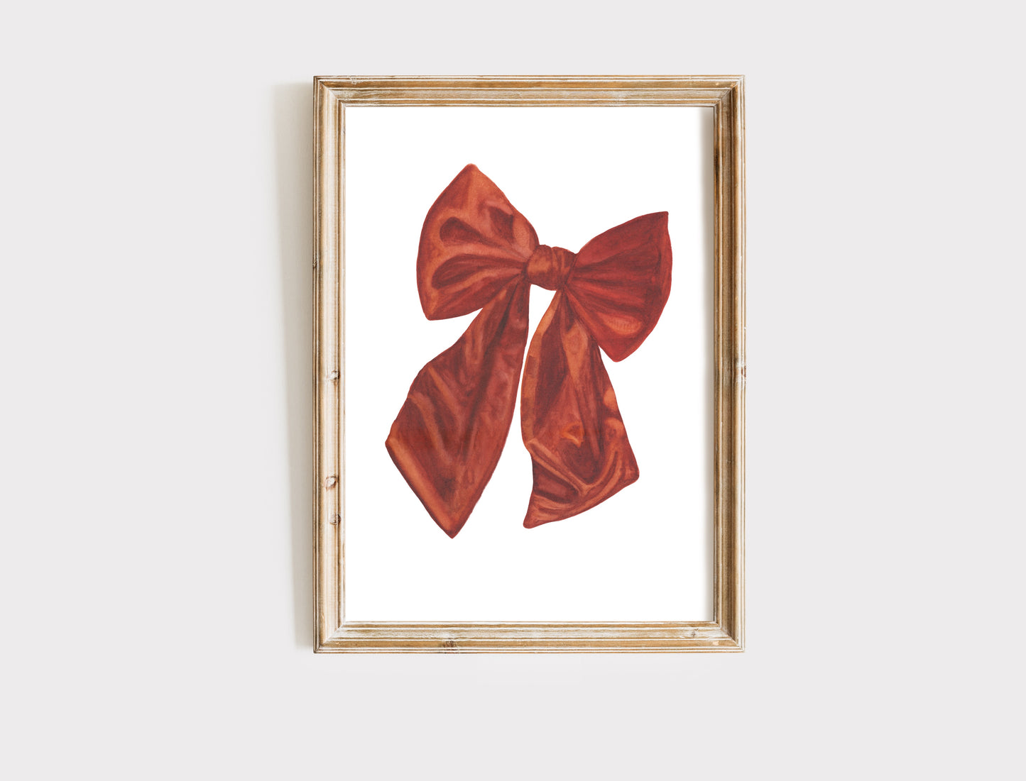 "Kissed in Ember" Watercolor Bow Art Print ππ