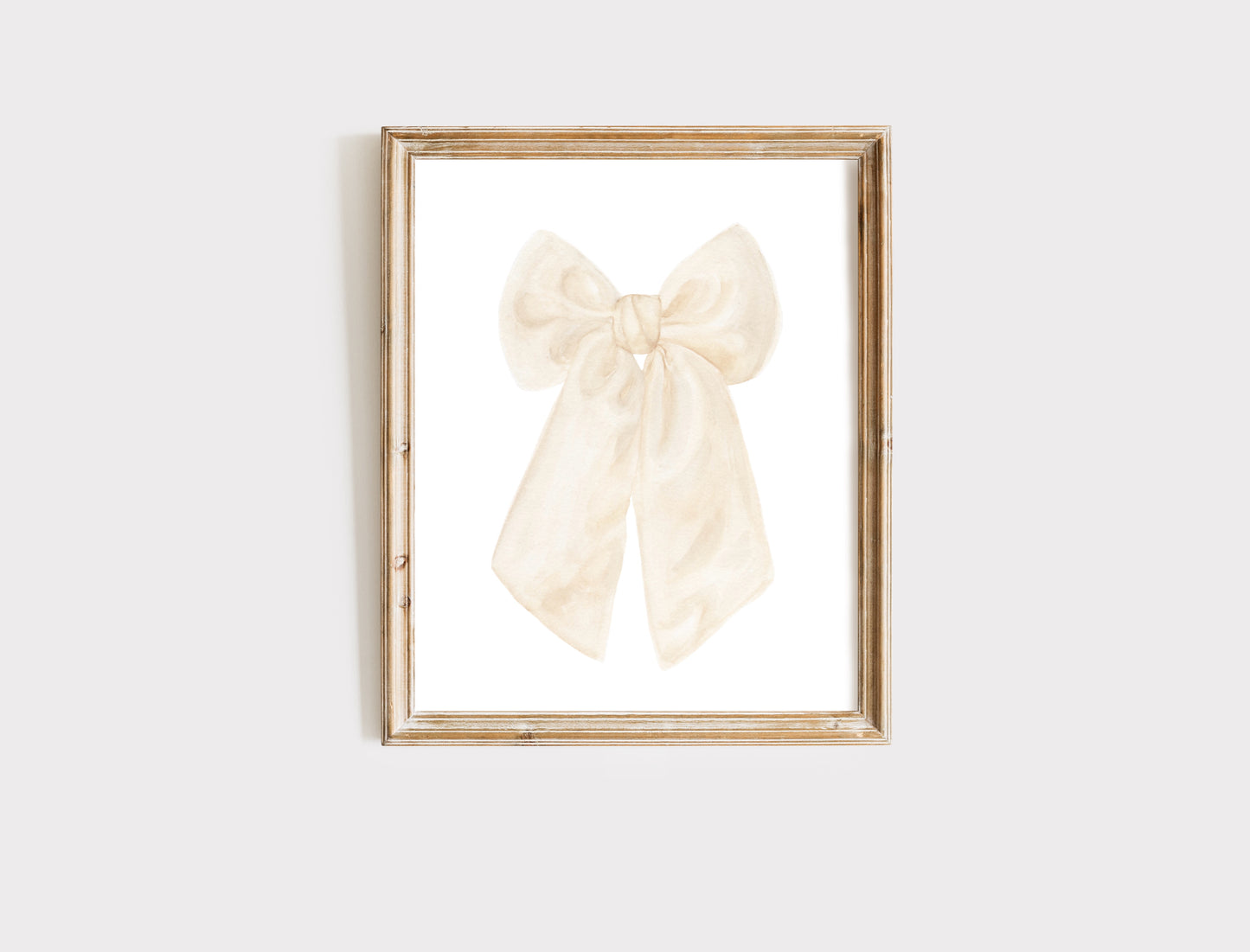 Neutral Watercolor Bow - Art Print