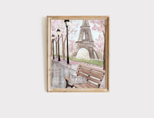 Morning in Paris - Eiffel Tower Spring Art Print