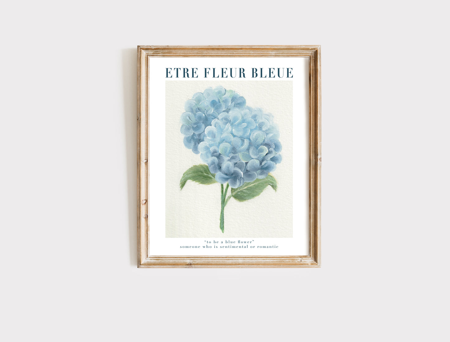 Etre Fleur Bleue Hydrangea Art Print