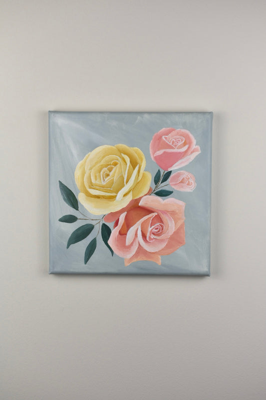 "Alina" - 10x10in Original Rose Painting