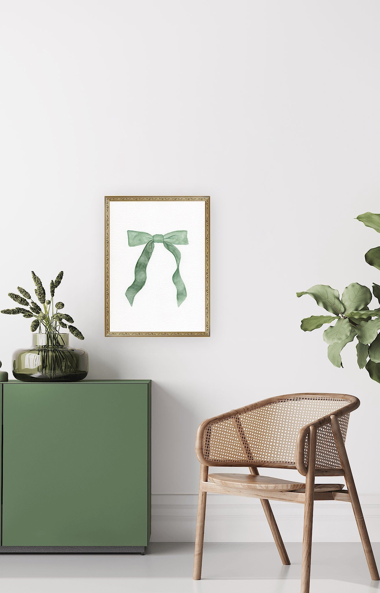 Summer Lane Watercolor Bow Art Print – Soft and Timeless Wall Decor