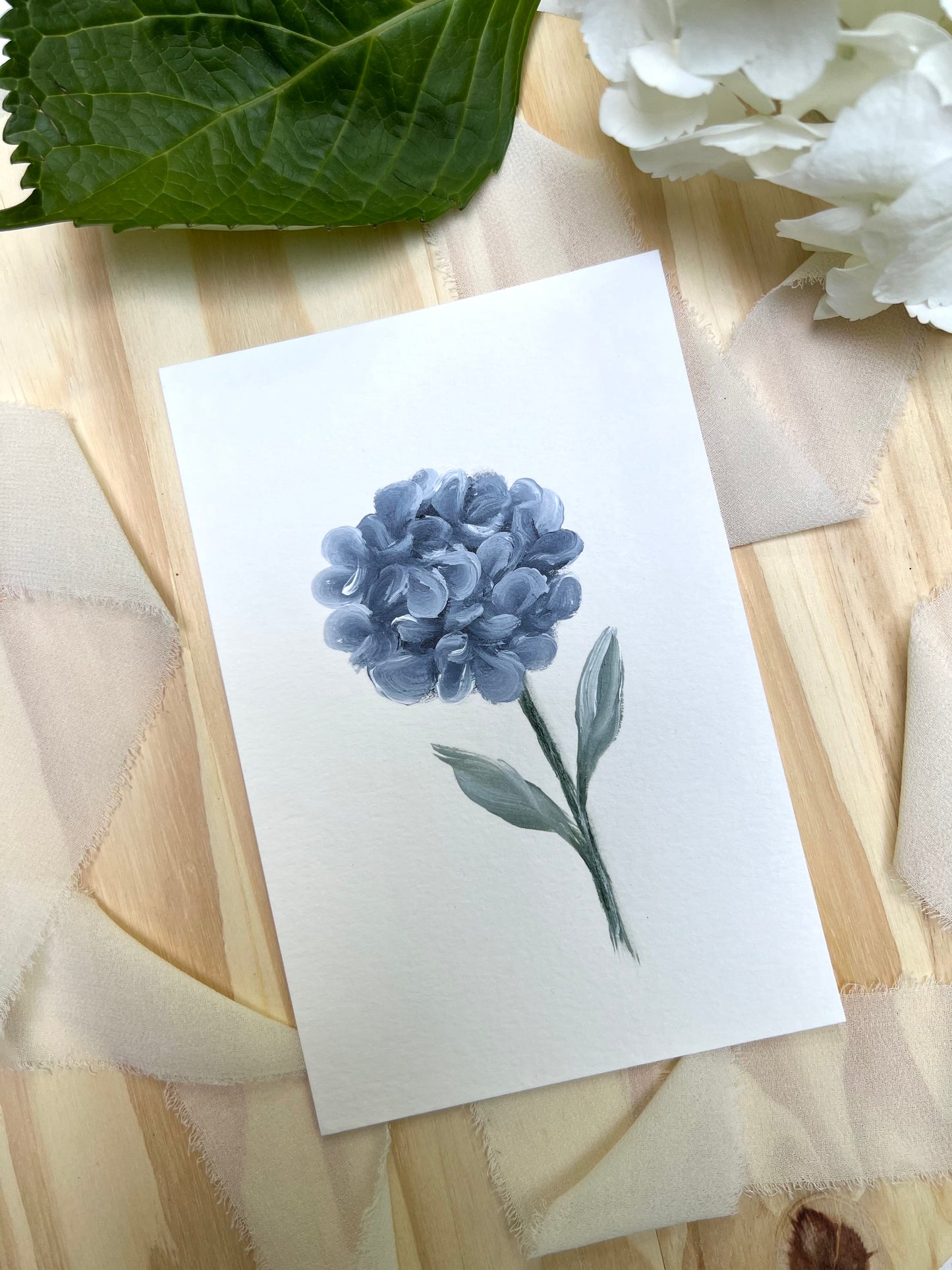 "2"- Hydrangea #2 | 4x6in Original Hydrangea Painting