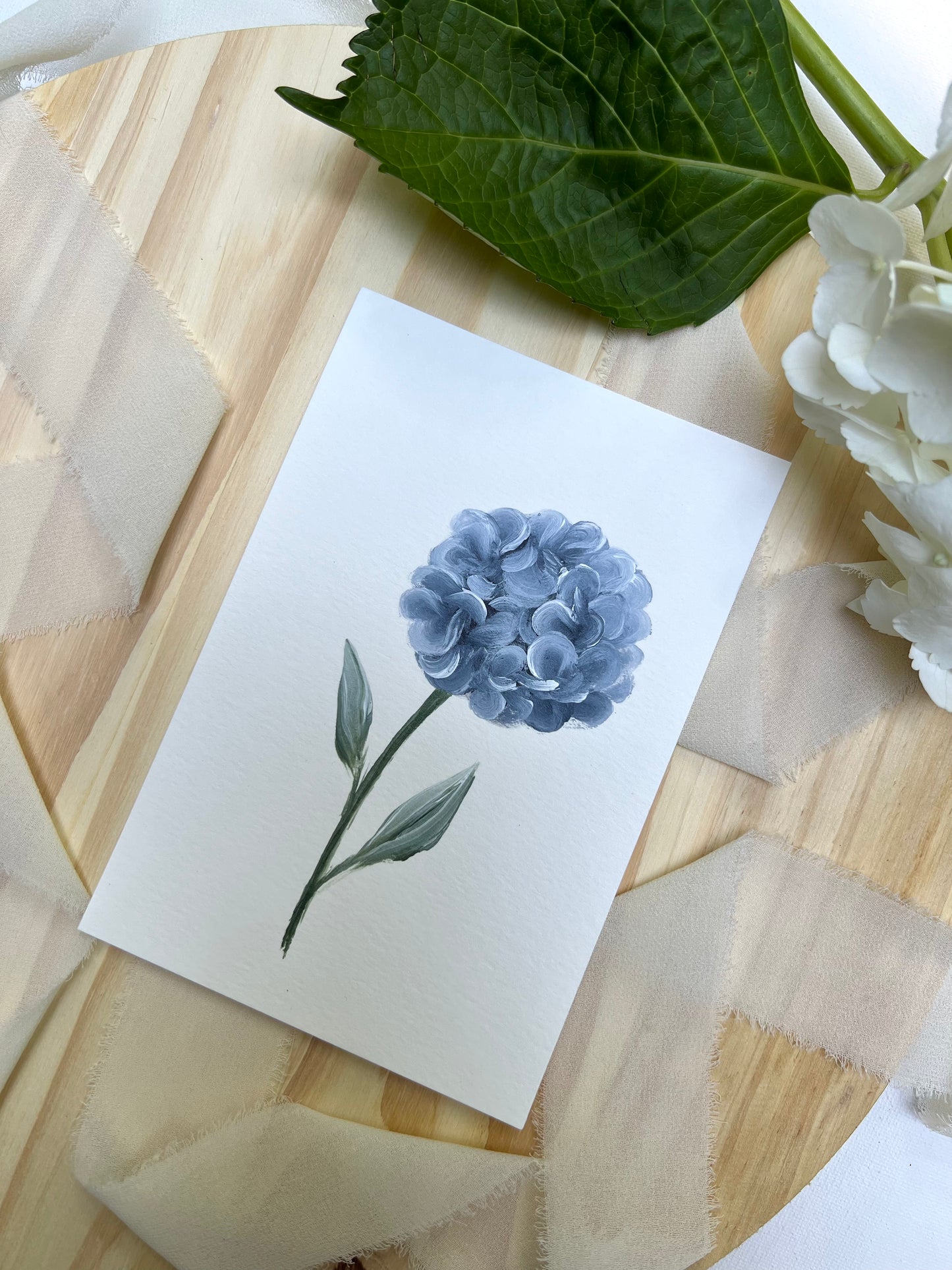 "3"- Hydrangea #3 | 4x6in Original Hydrangea Painting