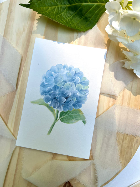 "4"- Hydrangea #4 | 4x6in Original Hydrangea Painting