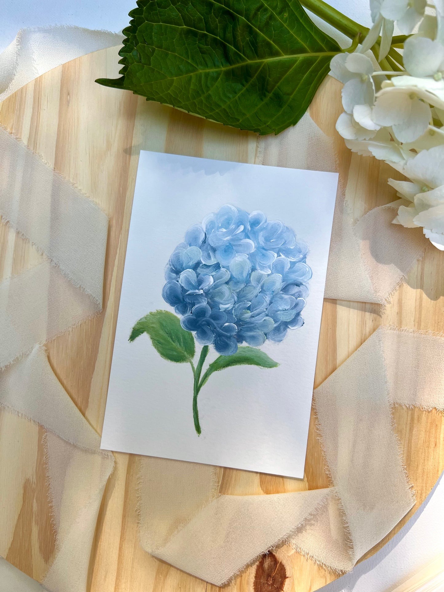 "6"- Hydrangea #6 | 4x6in Original Hydrangea Painting