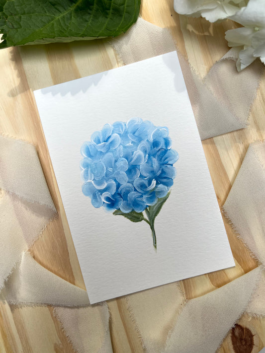 "7"- Hydrangea #7 | 4x6in Original Hydrangea Painting