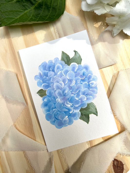 "9"- Hydrangea #9 | 4x6in Original Hydrangea Painting