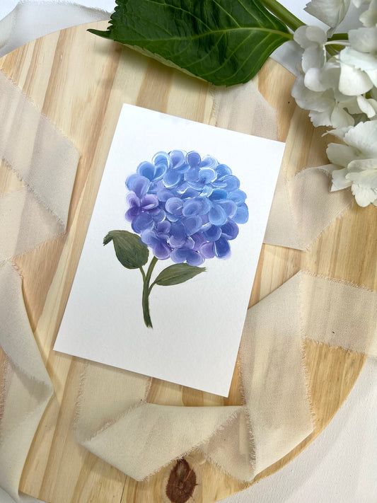 "14"- Hydrangea #14 | 4x6in Original Hydrangea Painting