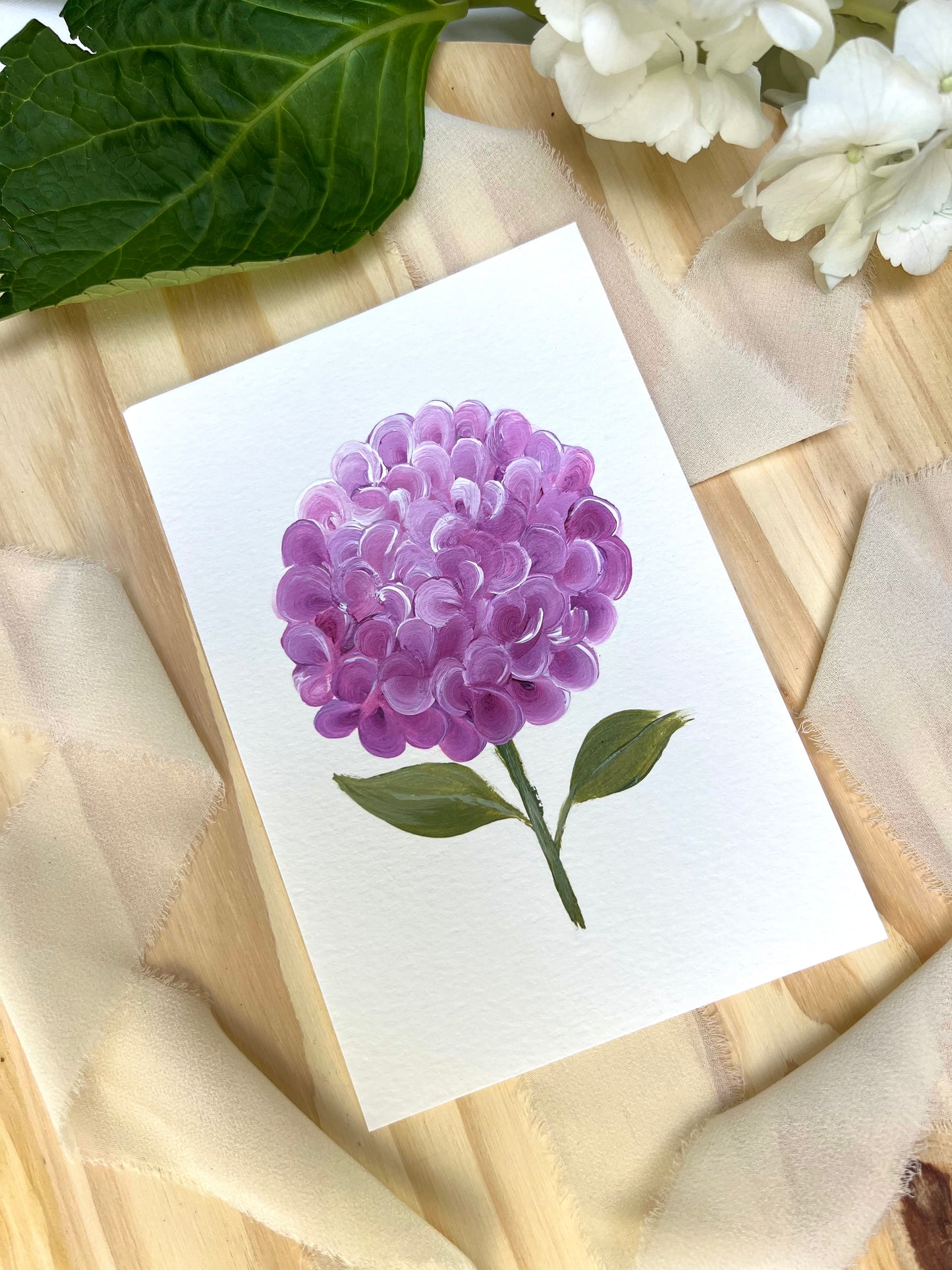 "24"- Hydrangea #24 | 4x6in Original Hydrangea Painting