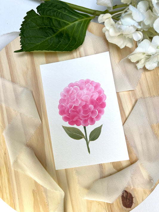 "28"- Hydrangea #28 | 4x6in Original Hydrangea Painting