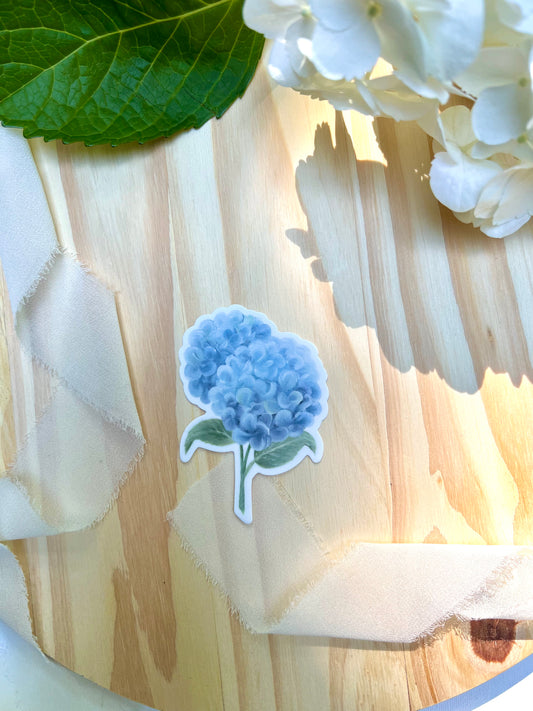 Blue Hydrangeas Sticker, 2.08x3in