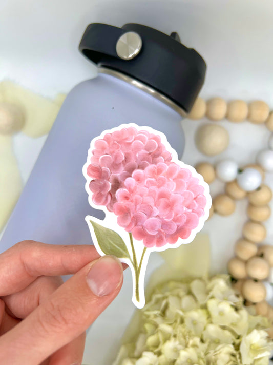 Pink Hydrangeas Sticker, 2.13x3in