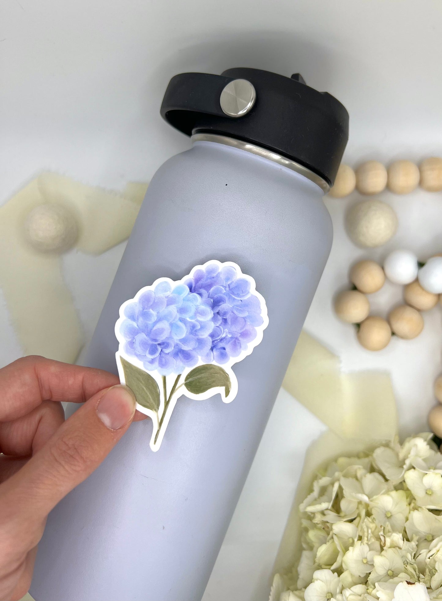Blue Purple Hydrangeas Sticker, 2.21x3in