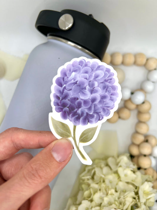 Purple Hydrangea Sticker, 2.08x3in