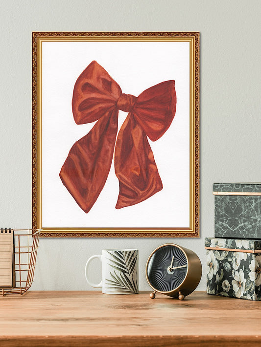 "Kissed in Ember" Watercolor Bow Art Print 🎀🍂