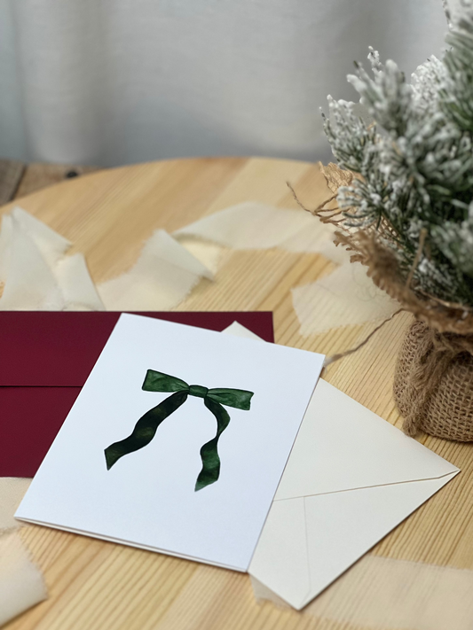 Green Ribbon Greeting Card
