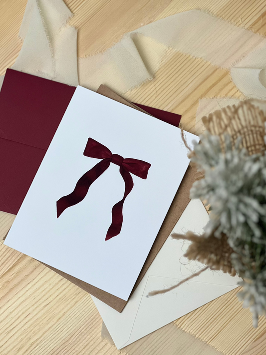 Red Ribbon Greeting Card