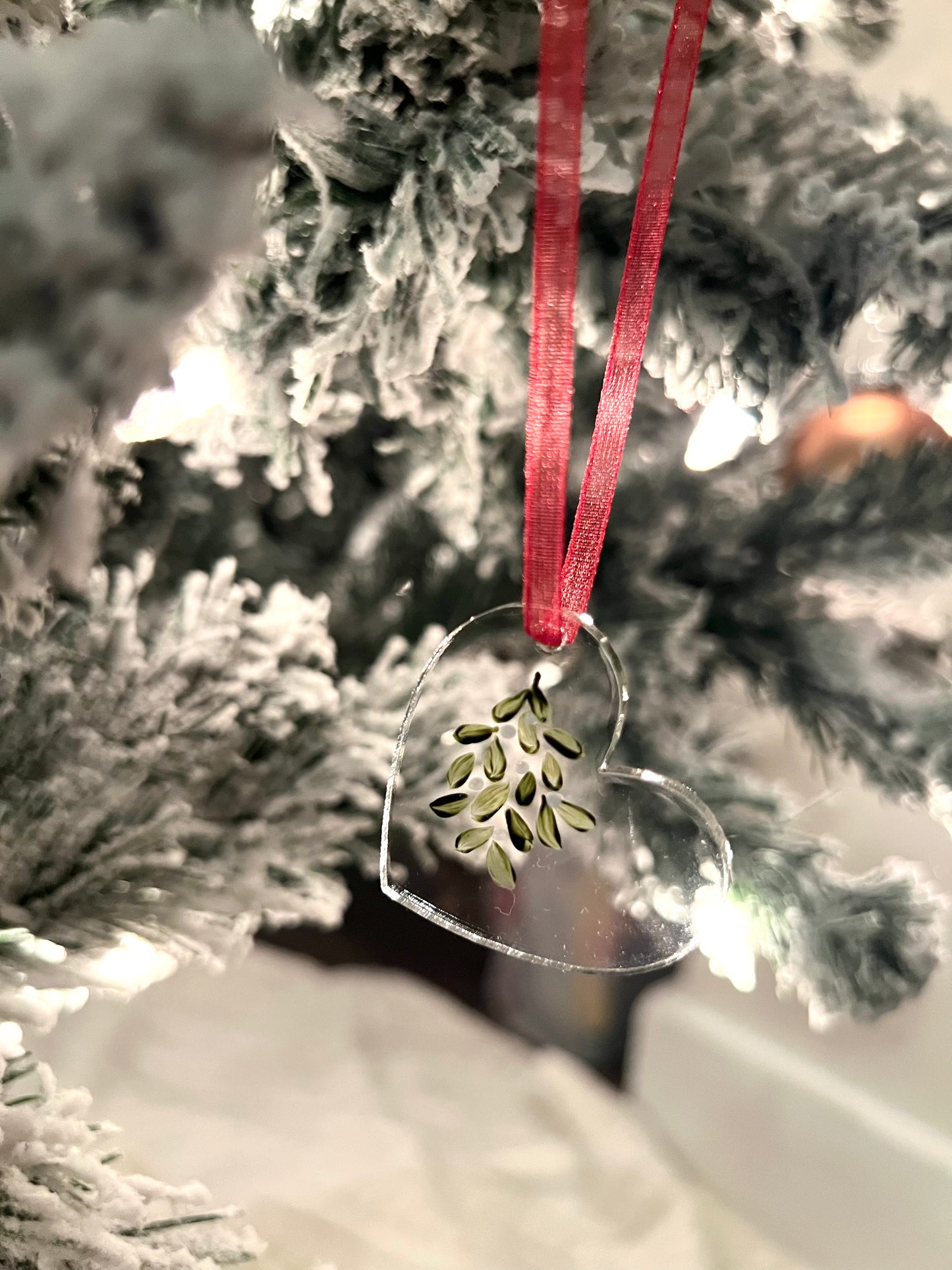 Mistletoe Kiss No. 63 - Original Acrylic Christmas Ornament