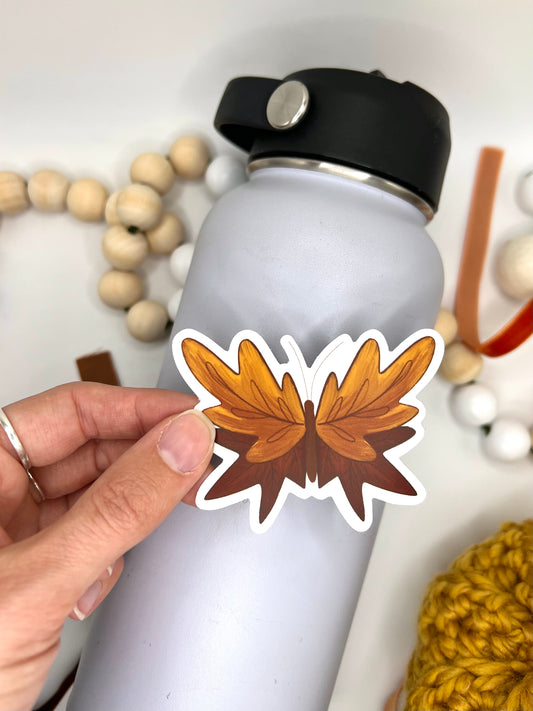 Autumn Leaves Butterfly Sticker, 3x2.18in