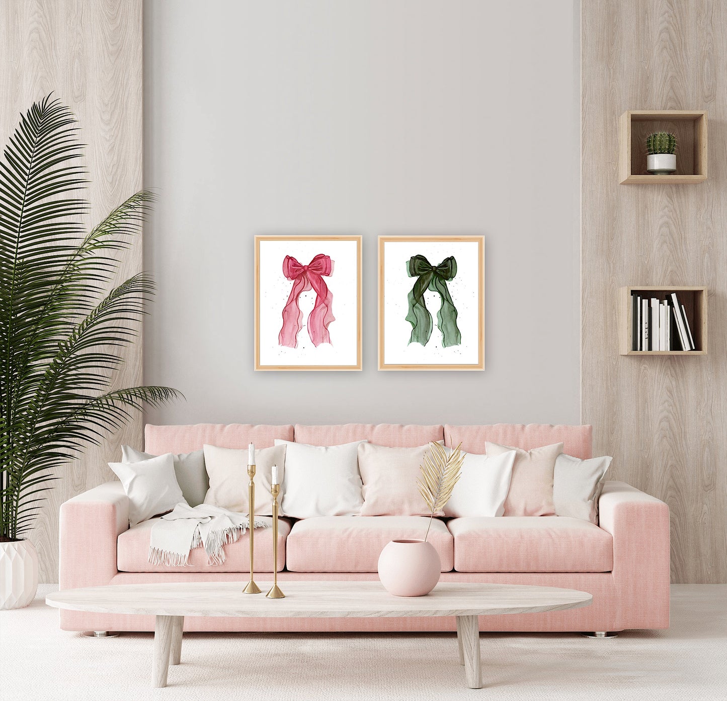 Emerald Chiffon Bow Art Print - Darkly Whimsical & Elegant