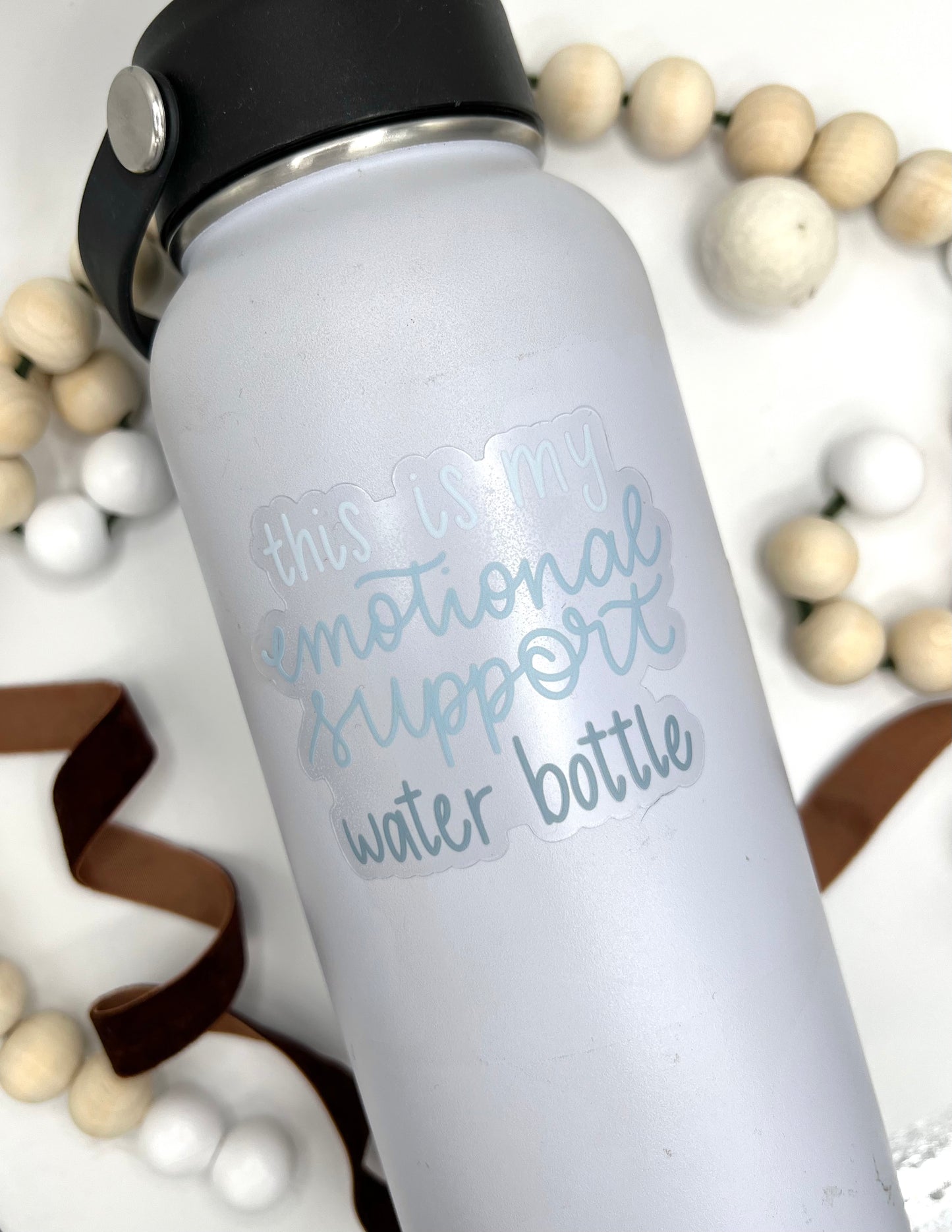 This is my emotional support water bottle Sticker, 3x2.38in