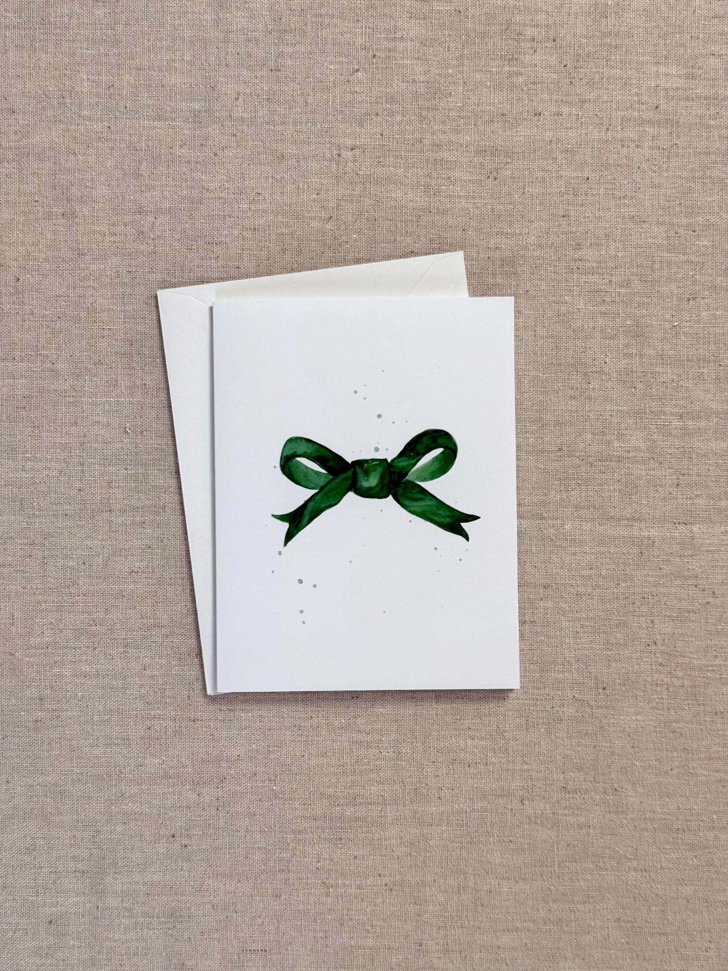 Green Bow Greeting Card
