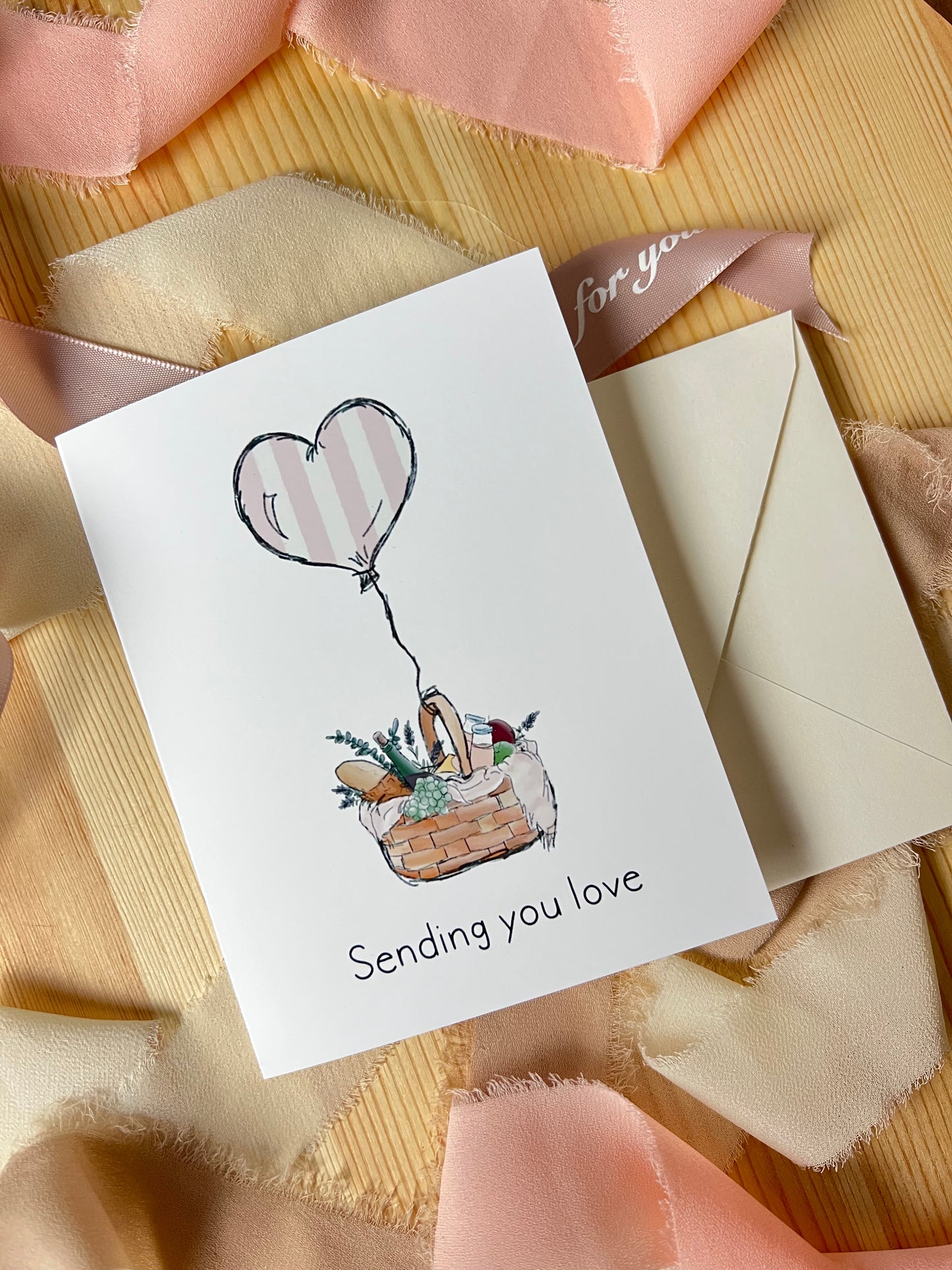 Sending You Love Picnic Basket Greeting Card