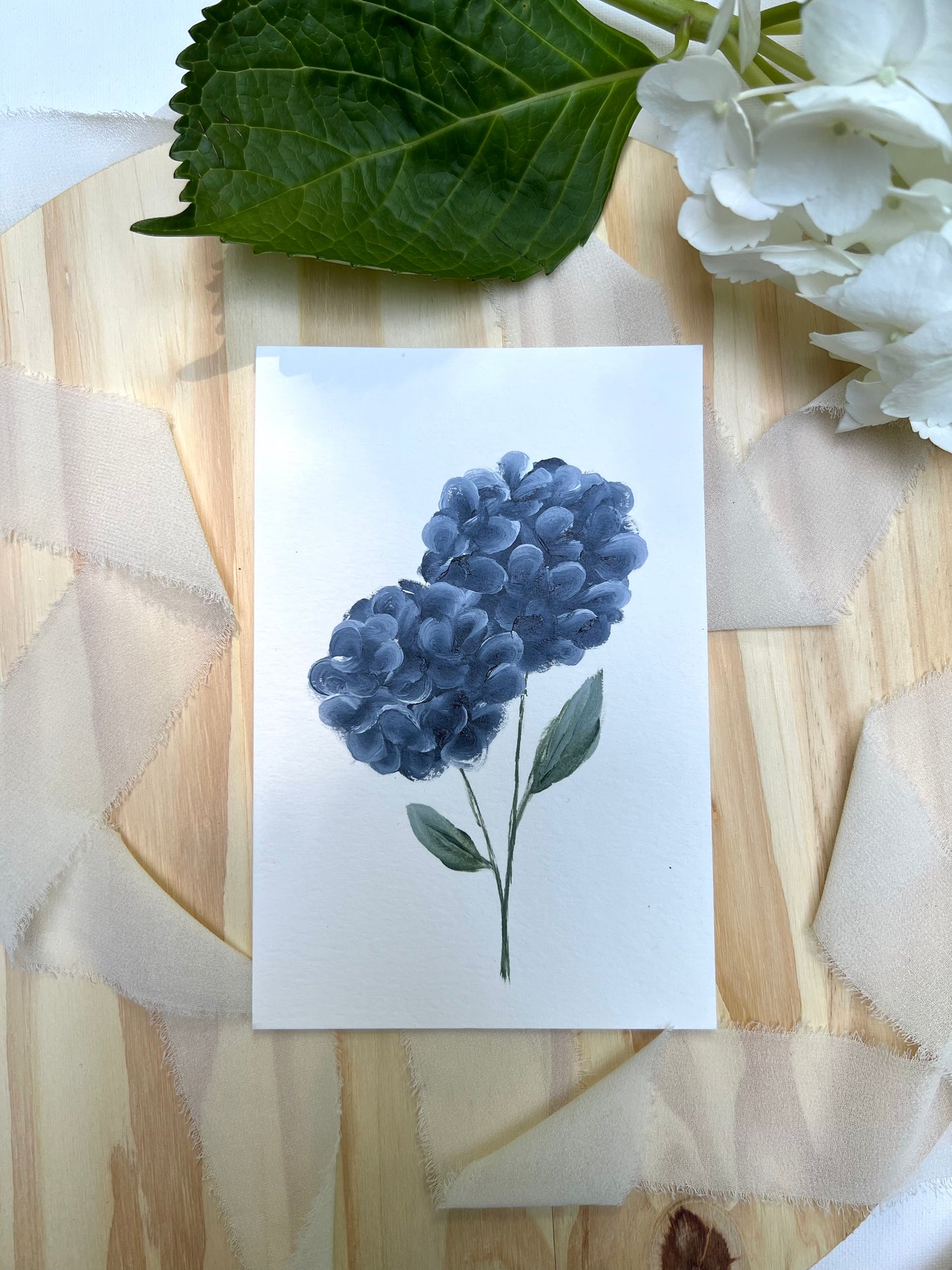 "1"- Hydrangea #1 | 4x6in Original Hydrangea Painting