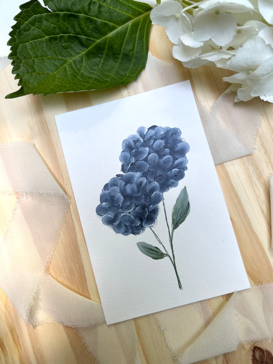 "1"- Hydrangea #1 | 4x6in Original Hydrangea Painting