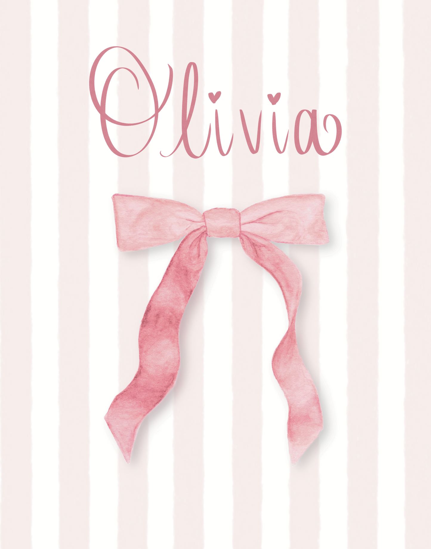 š Personalized Bow Name Art Print ā Custom Nursery and Girls' Room Wall Decor š