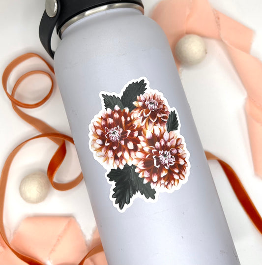 Autumn Dahlia Flower Bouquet Sticker, 2.77x3in