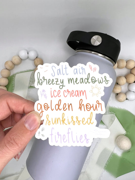 Summer List Sticker, 2.86x3in