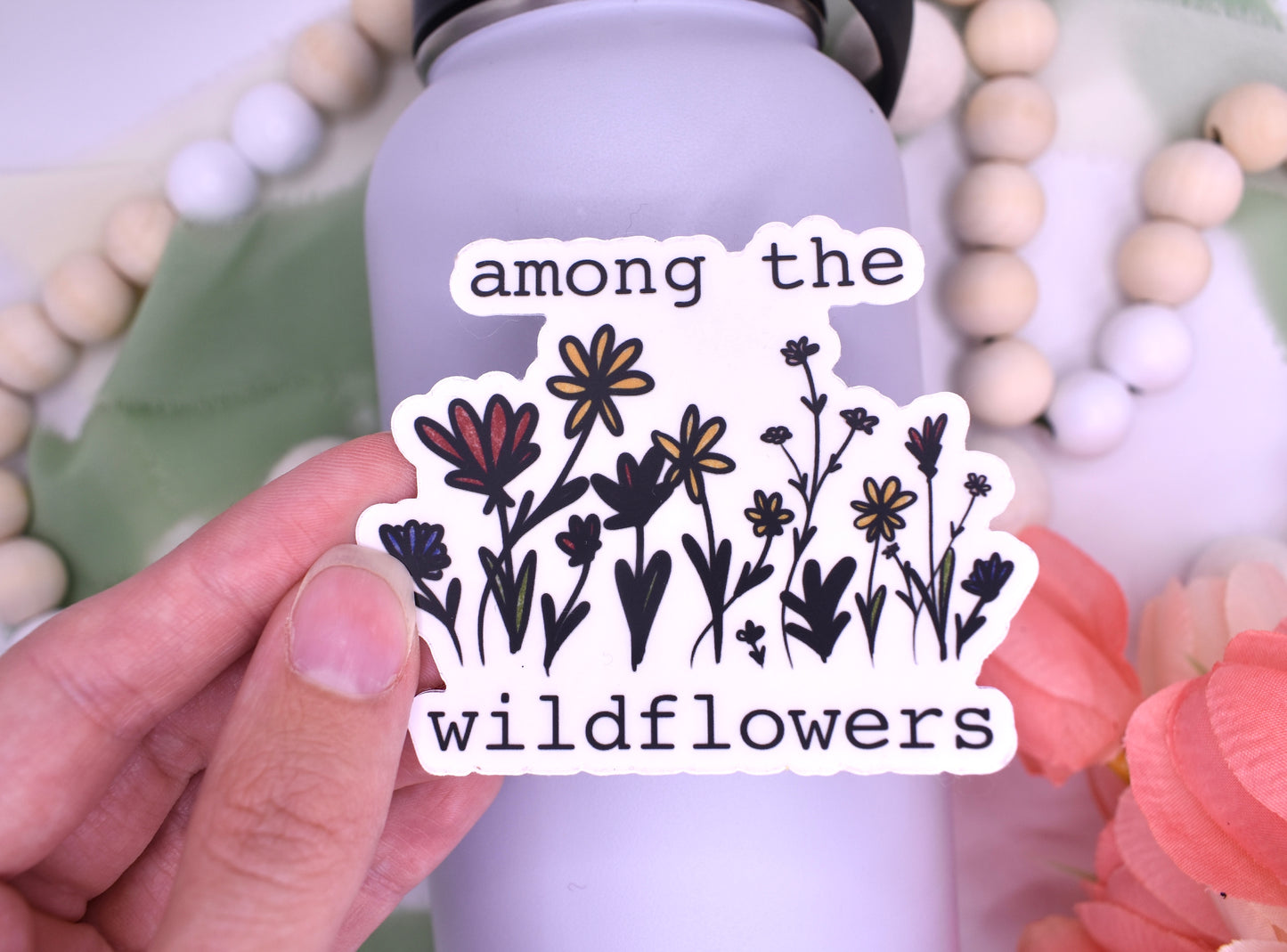 Among the Wildflowers Sticker, 3x2.5in