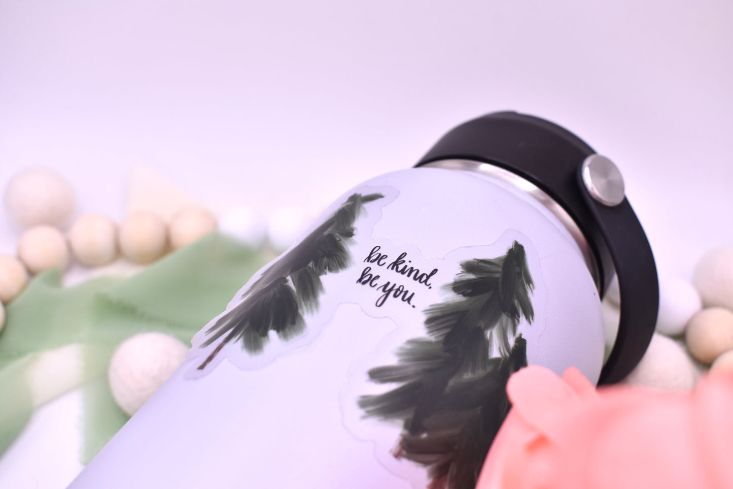 Be Kind Be You Evergreen Trees Sticker, 4x3.08in