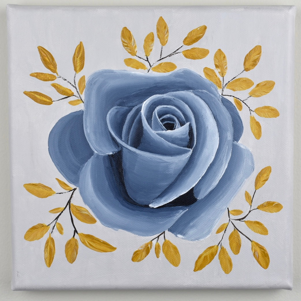 "Clarice" - 8x8in Original Rose Painting