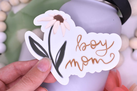 Boy Mom Sticker, 4x3.28in