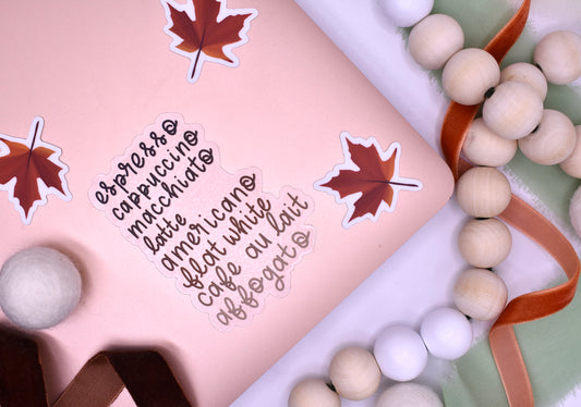 Coffee List Sticker, 2.2x3in