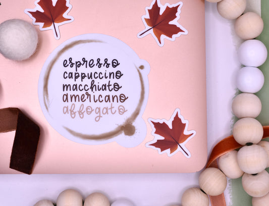 Coffee Ring Sticker, 2.98x3in