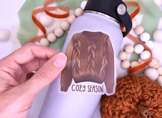 Cozy Sweater Sticker, 2.61x3in