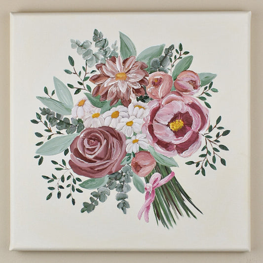 "Deep Oaths of Kindness" - 12x12in Original Floral Painting
