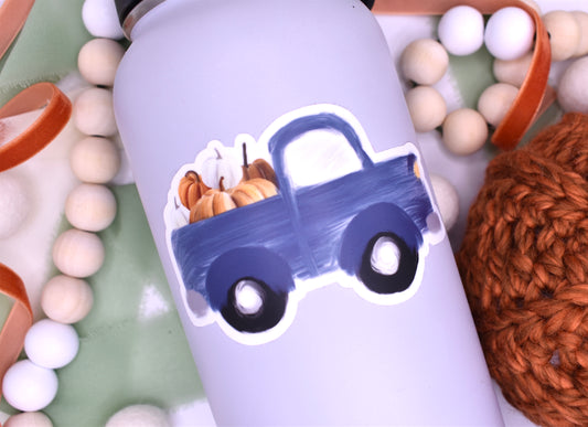 Fall Truck Sticker, 4x2.32in