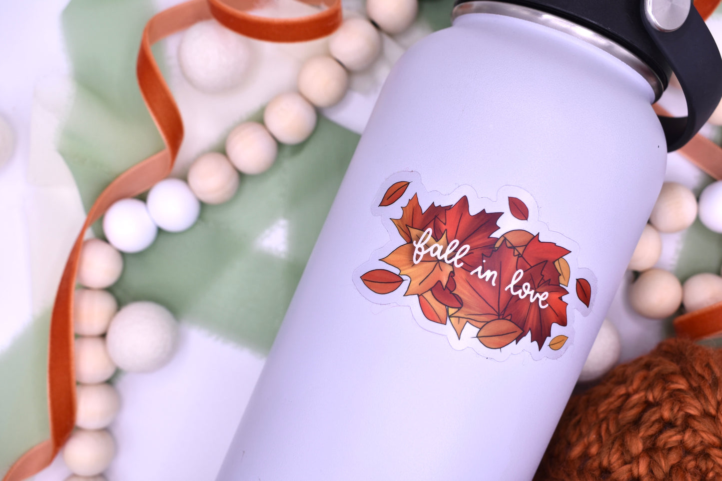 Fall in Love Sticker, 3x1.8in