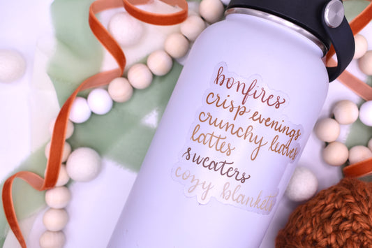 Autumn List Sticker, 2.88x3in