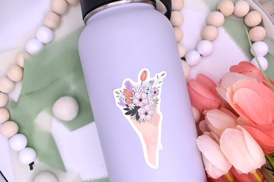 Market Flower Bouquet Sticker, 1.83x3in
