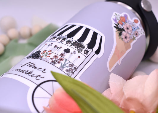 Flower Market Sticker, 3.53x4in
