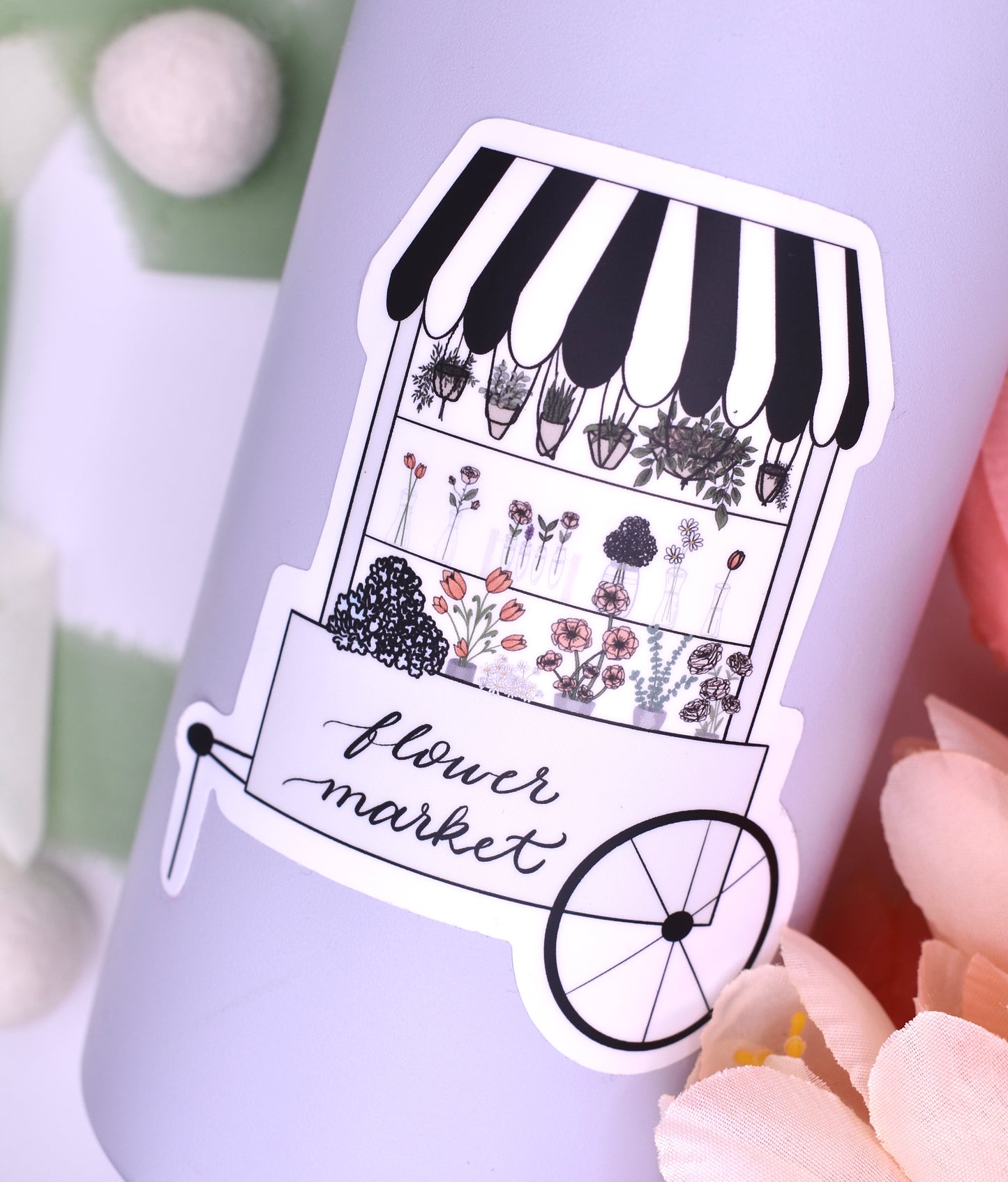 Flower Market Sticker, 3.53x4in