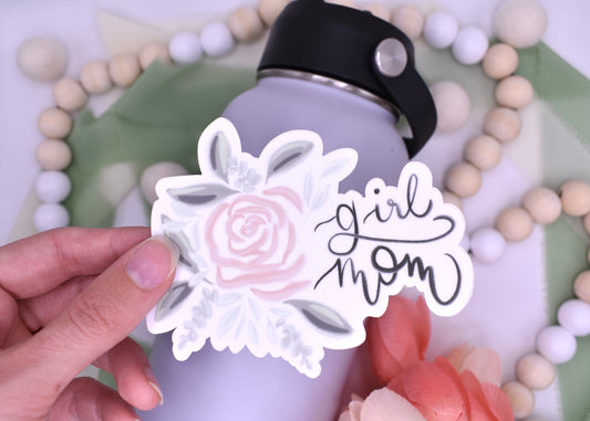 Girl Mom Sticker, 4x3.28in