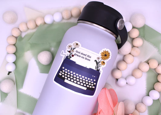 God Shed His Grace on Thee Typewriter, 3x2.85in