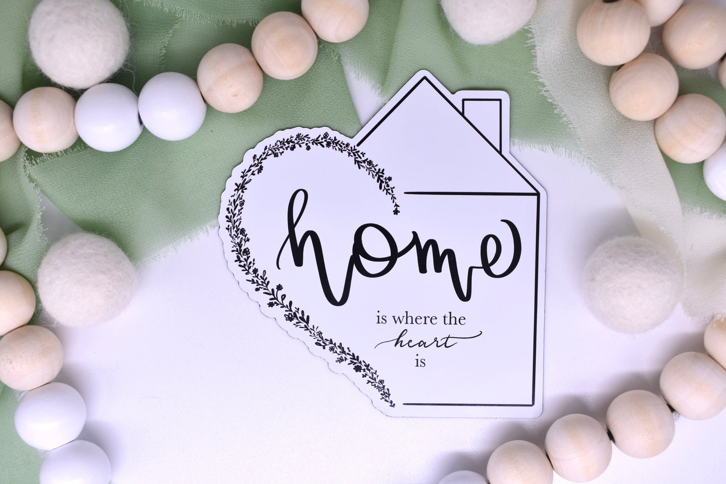 Home is Where the Heart is Magnet, 3.8x4in
